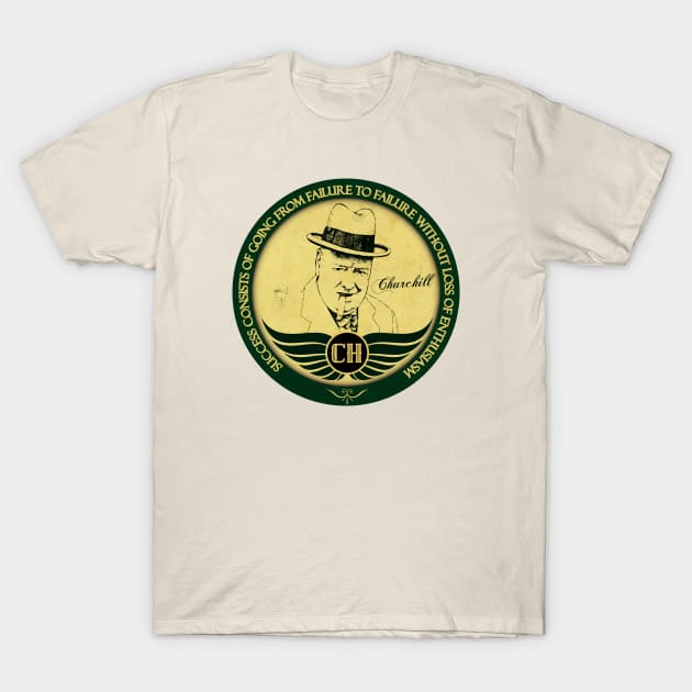 Churchill Circle Pin T-Shirt by CTShirts